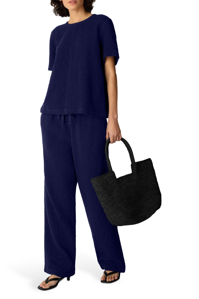 Organic Cotton Blend Round Neck Top, Alternate, color, INFINITY