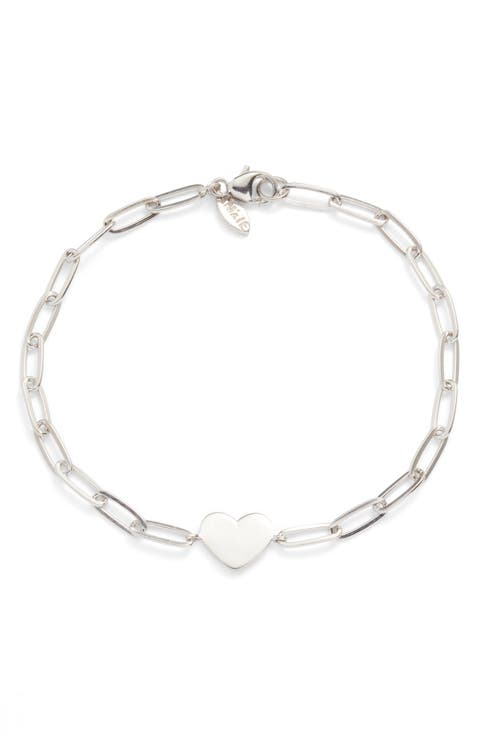 Amour Engravable Heart Pendant Bracelet