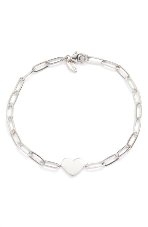 Anzie Amour Engravable Heart Pendant Bracelet in White Silver  product