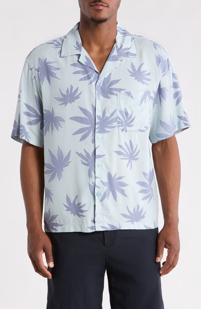 Vans Van Doren Print Camp Shirt, Main, color, Dawn Mist