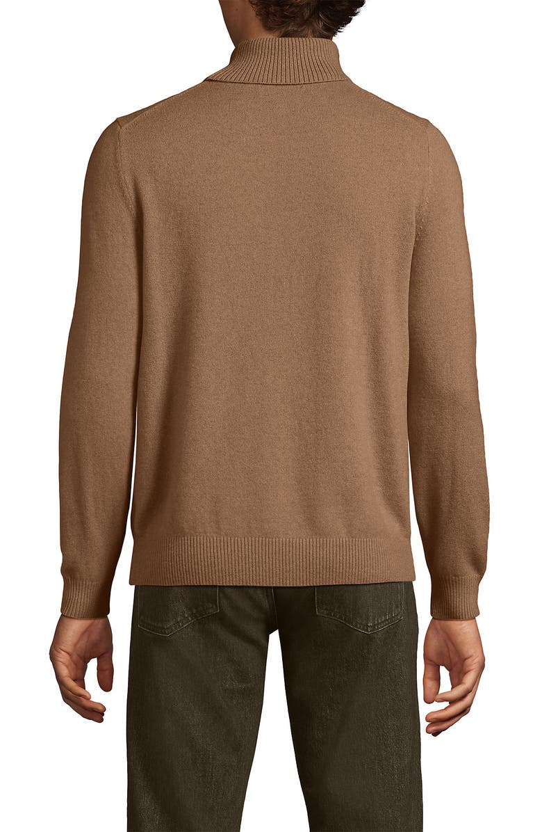 Lands' End Fine Gauge Cashmere Turtleneck Sweater, Alternate, color, Classic Camel