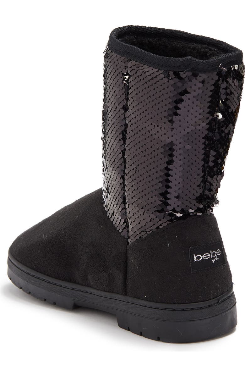 bebe Sequin Faux Fur Lined Boot, Alternate, color,
