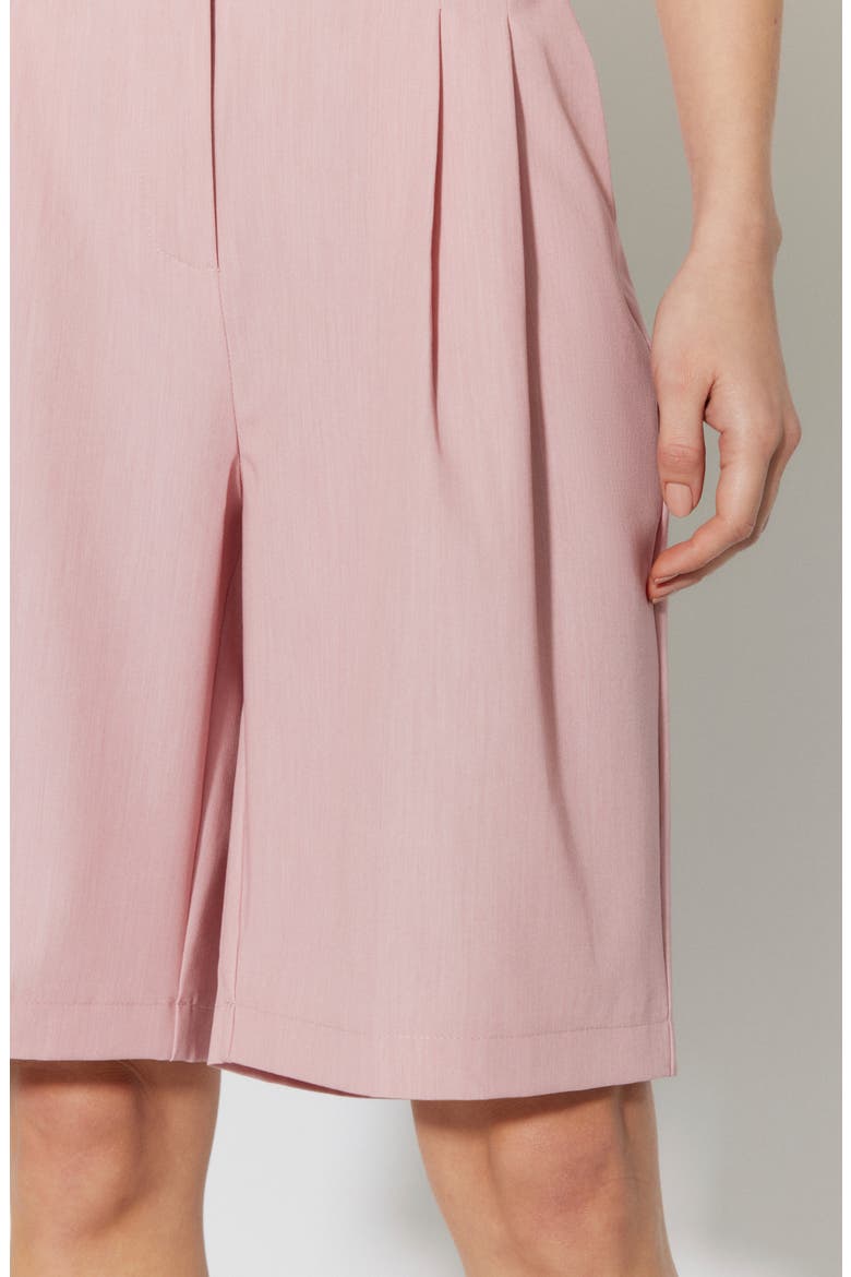 Caroline Pleated High Waist Bermuda Shorts, Alternate, color, POTPOURRI