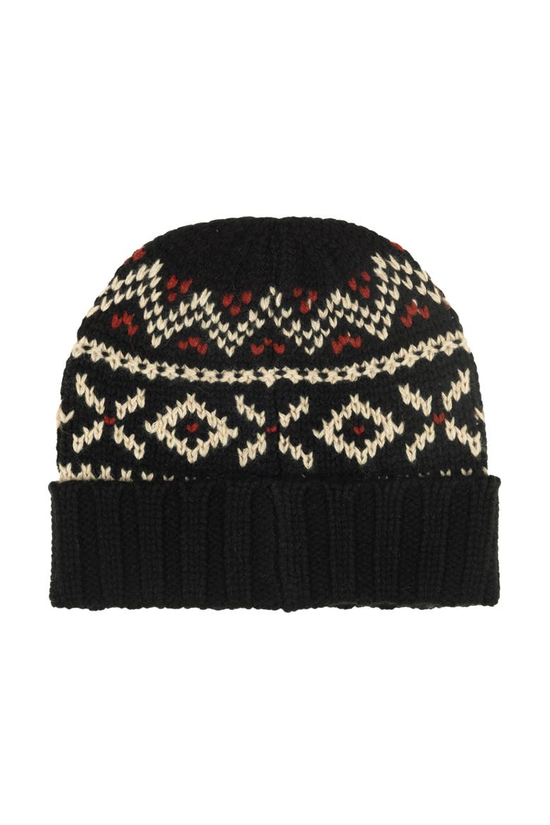 Holiday Pattern Beanie, Alternate, color, Black/Red/Cream