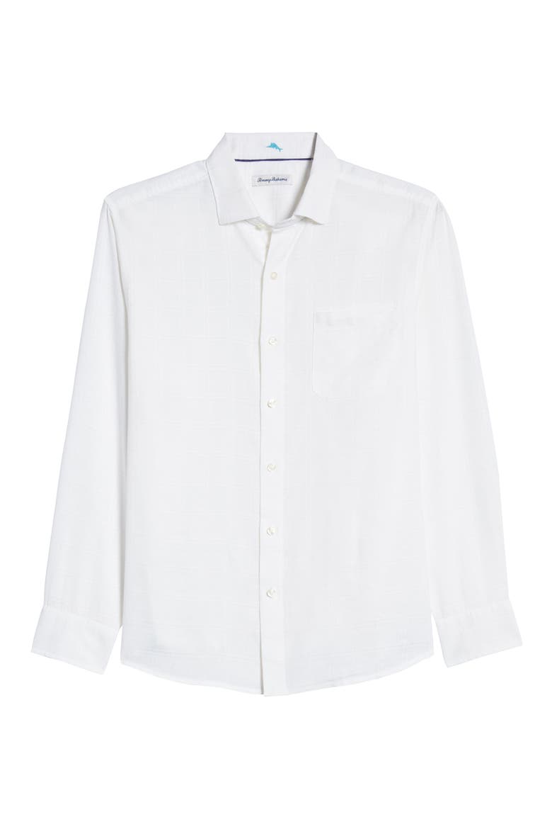 Costa Capri Classic Fit Linen Blend Button-Up Shirt, Alternate, color, WHITE