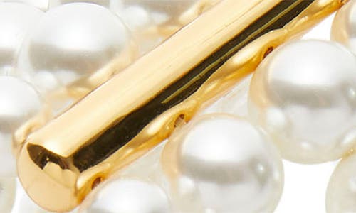 Lele Sadoughi Five Strand Faux Pearl Bracelet In White