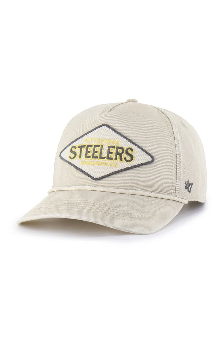 Men's '47 Khaki Pittsburgh Steelers Cairn Hitch Adjustable Hat, Alternate, color, Khaki