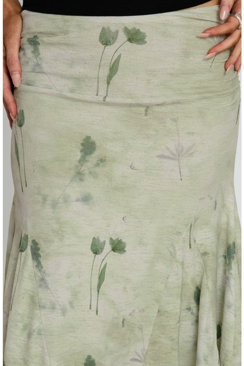 Lewish Floral Print Skirt, Alternate, color, GREEN FLORAL