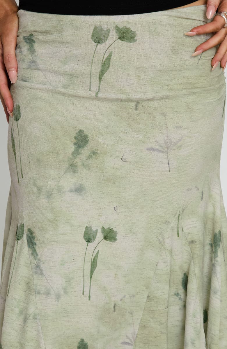 Princess Polly Lewish Floral Print Skirt, Alternate, color, Green Floral