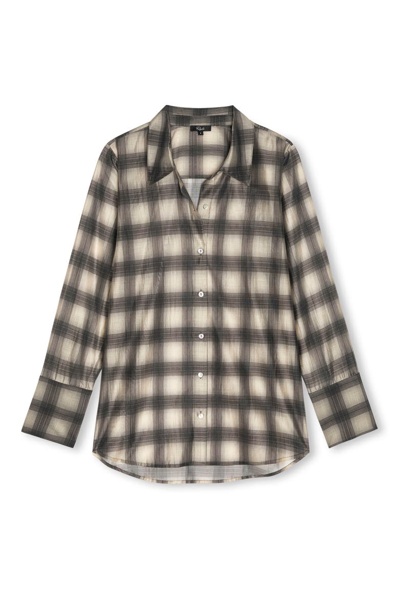 Bishop Plaid Button-Up Shirt, Alternate, color, ONYX TAUPE