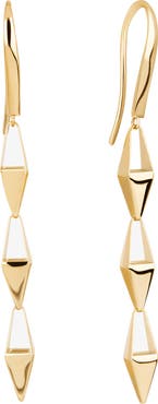 LANA 14K Gold Laser 3D Kite Chain Linear Earrings