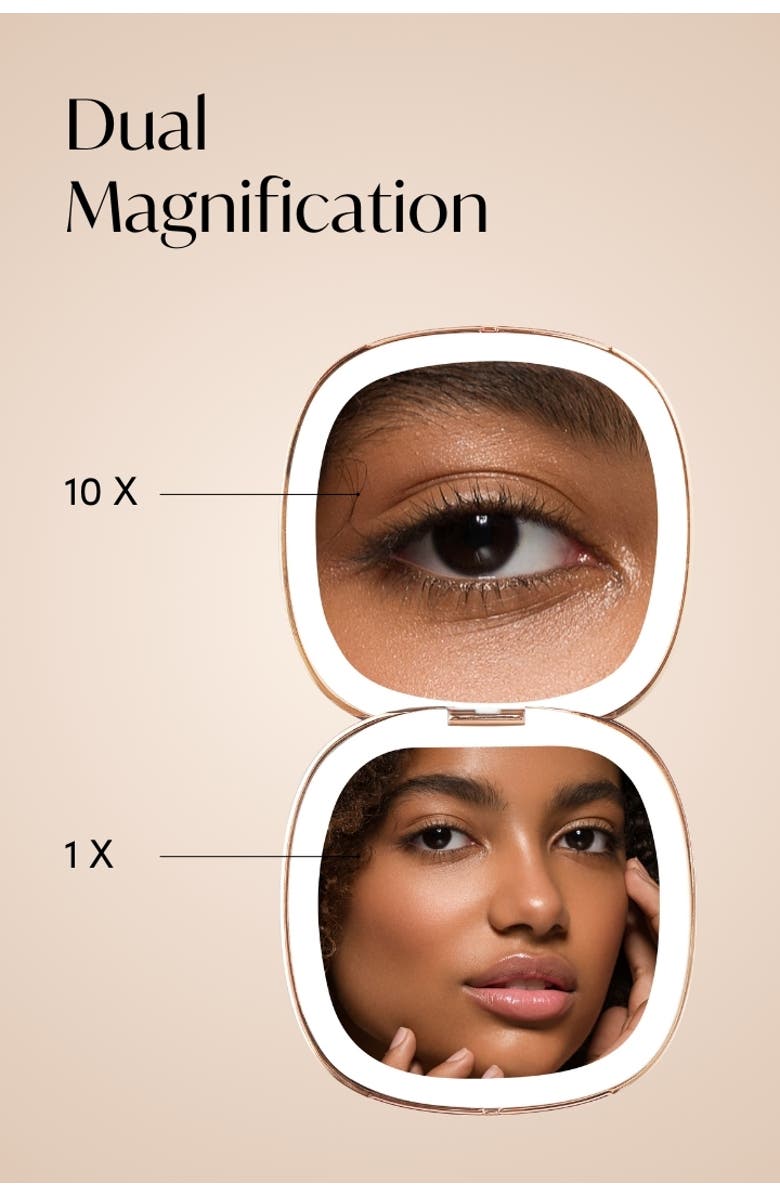 FANCII Mila 2 LED Compact Mirror, Alternate, color, Champagne Cream