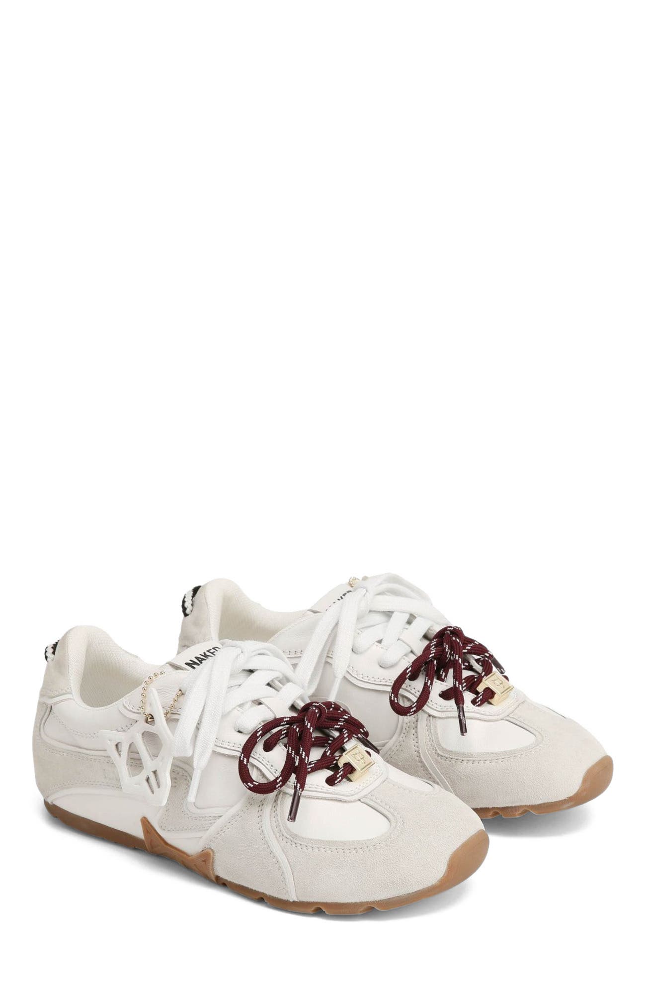 Adored Suede/Leather Sneaker, Alternate, color, White Suede Leather