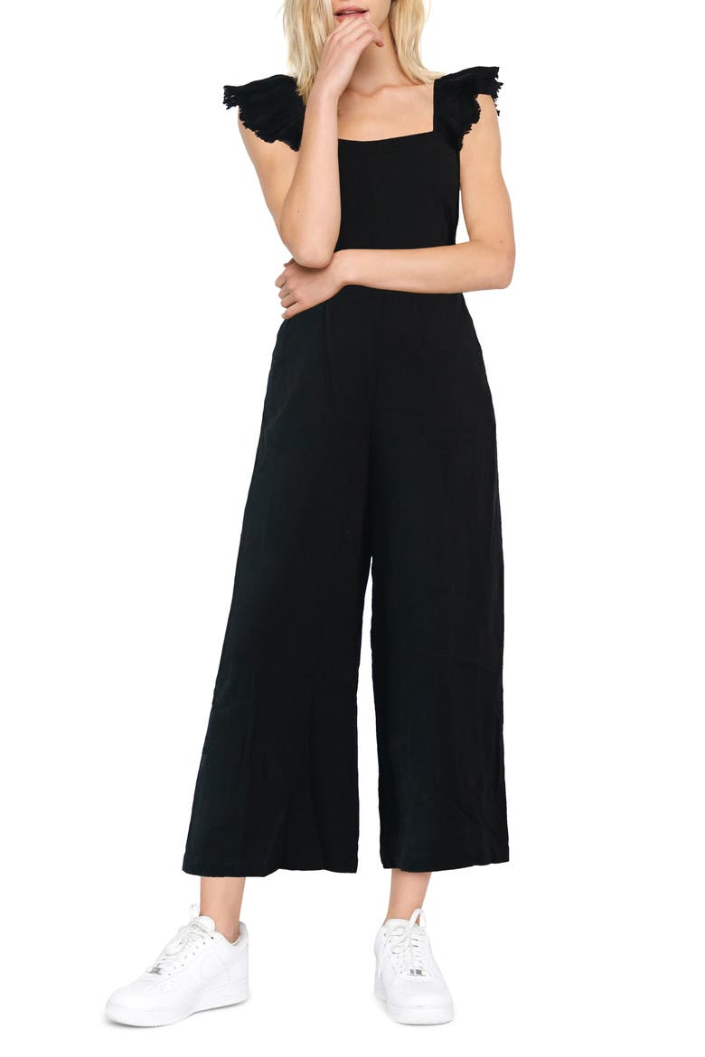 Tie Back Jumpsuit, Main, color, BLACK