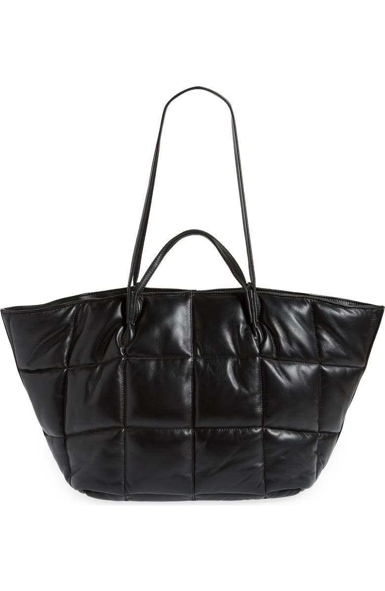 AllSaints Nadaline Quilted Leather Tote, Alternate, color,