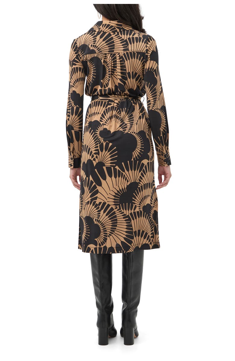 Trina Turk Radio City Printed Jersey Shirt Dress, Alternate, color, Black/Camel