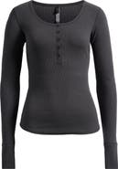 SKIMS Cotton RIb Scoop Neck Henley