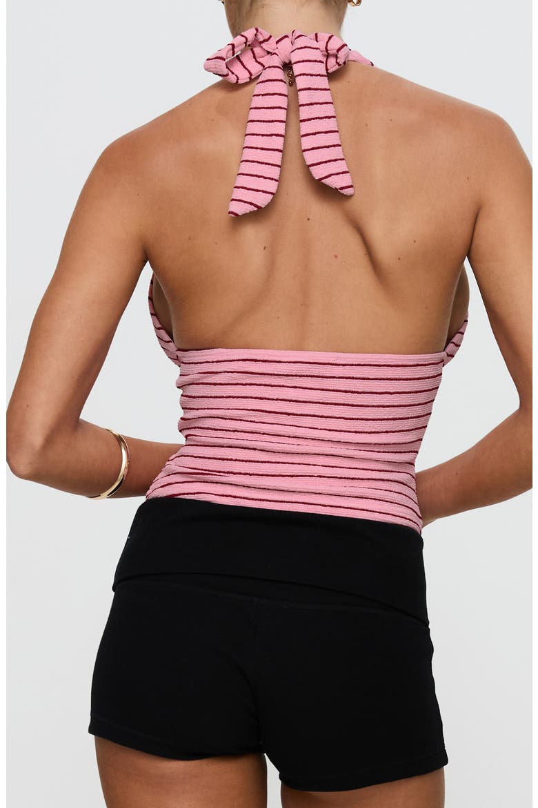Whimsy Stripe Knit Halter Top, Alternate, color, PINK / RED STRIPE