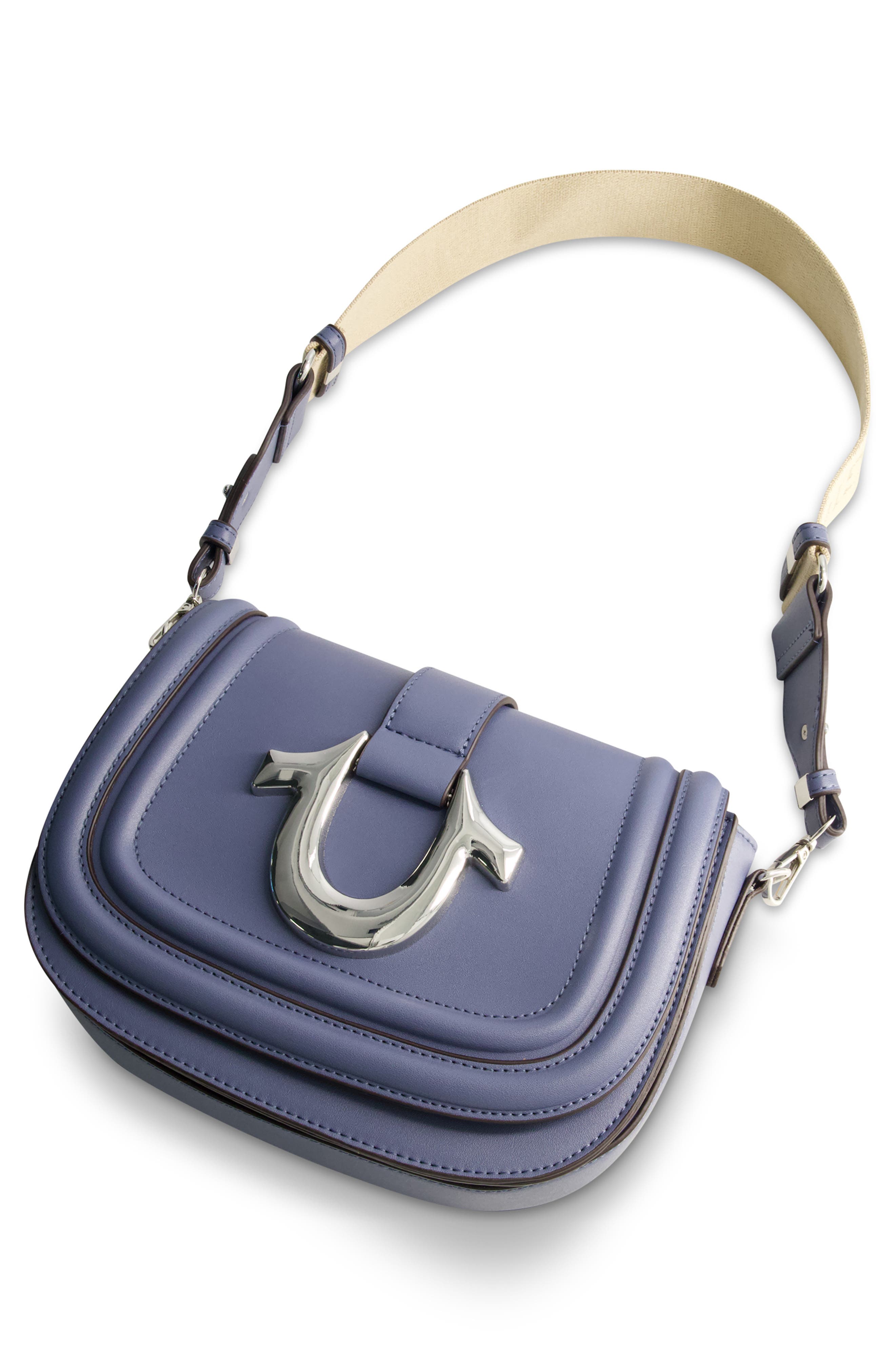 Saddle Bag with Gold Hardware, Alternate, color, BLUE