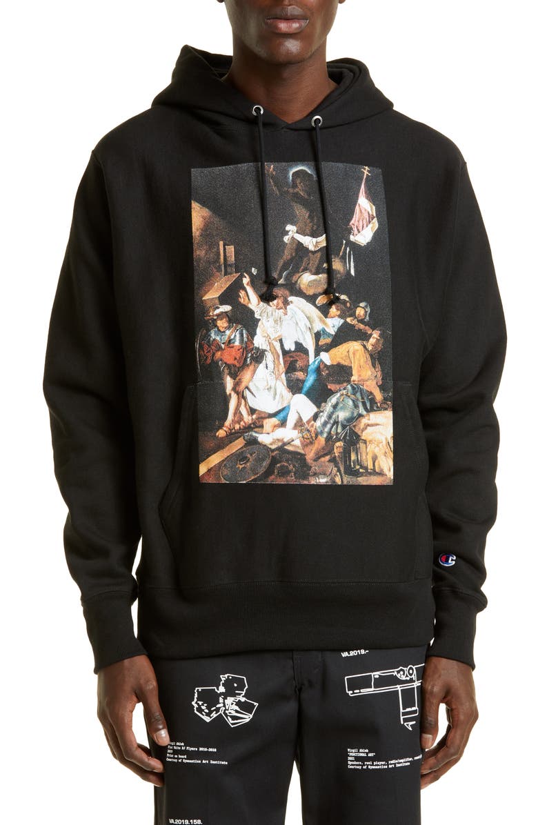 Canary Yellow Gender Inclusive Pyréx Tears Graphic Hoodie, Main, color,