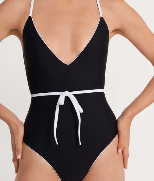Ansea The Reversible Tie Back One Piece In Black/white
