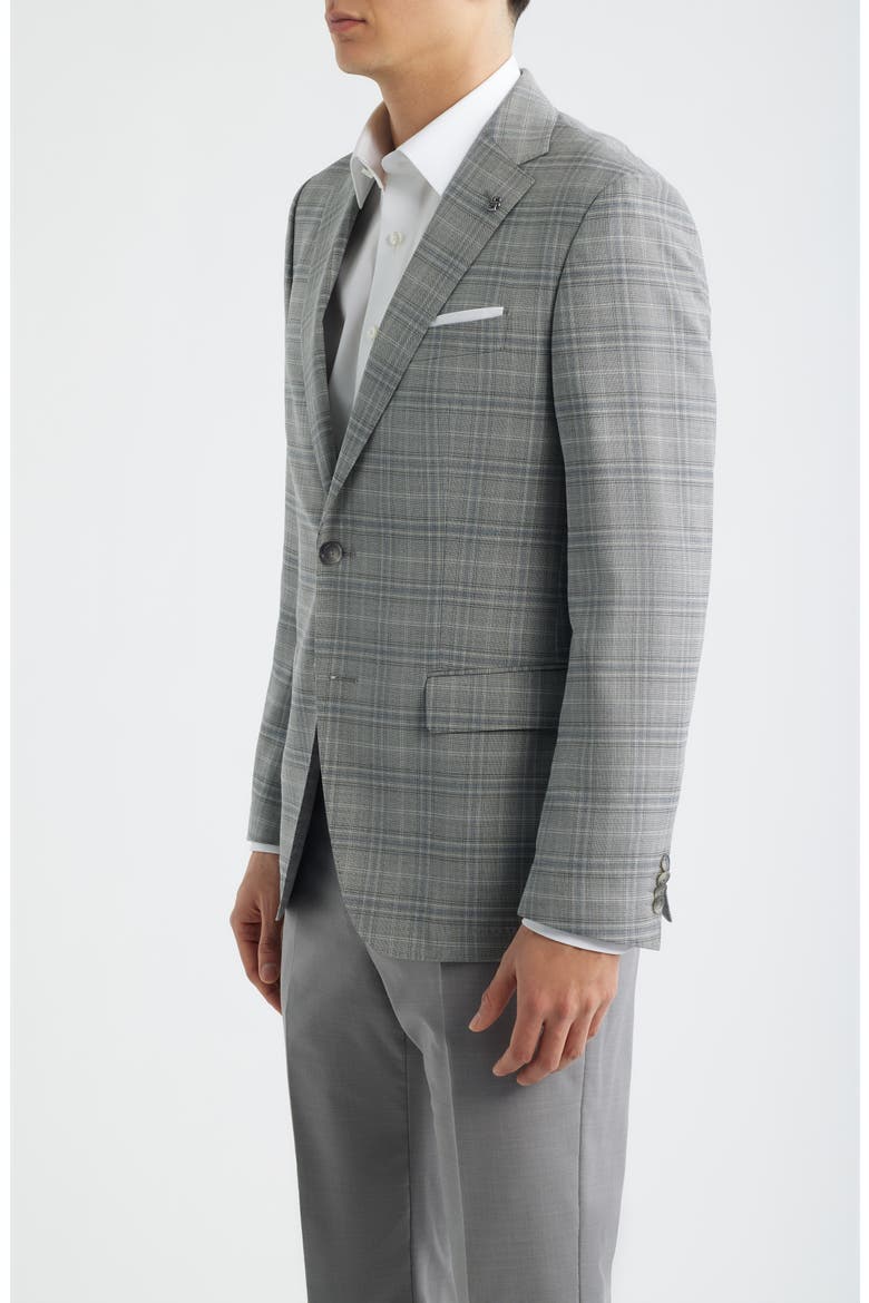 Hutson Slim Fit Plaid Stretch Sport Coat, Alternate, color, SILVERY GREY