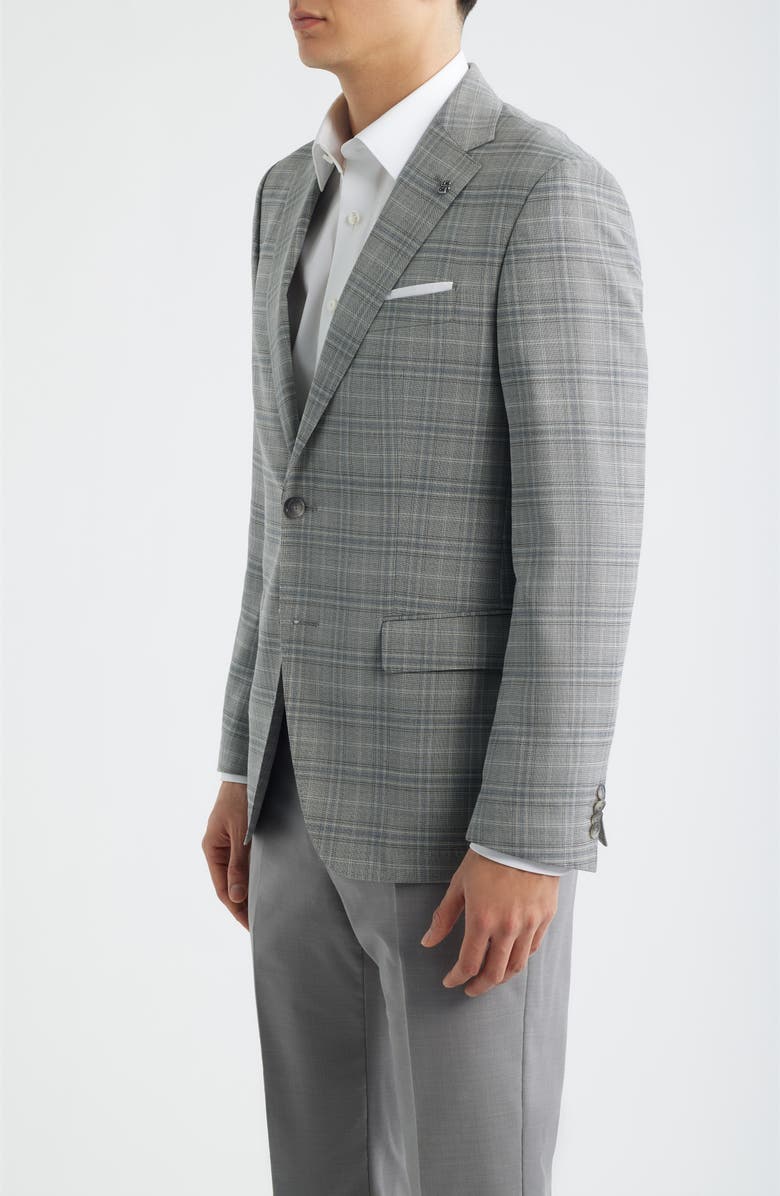 BOSS Hutson Slim Fit Plaid Stretch Sport Coat, Alternate, color, Silvery Grey