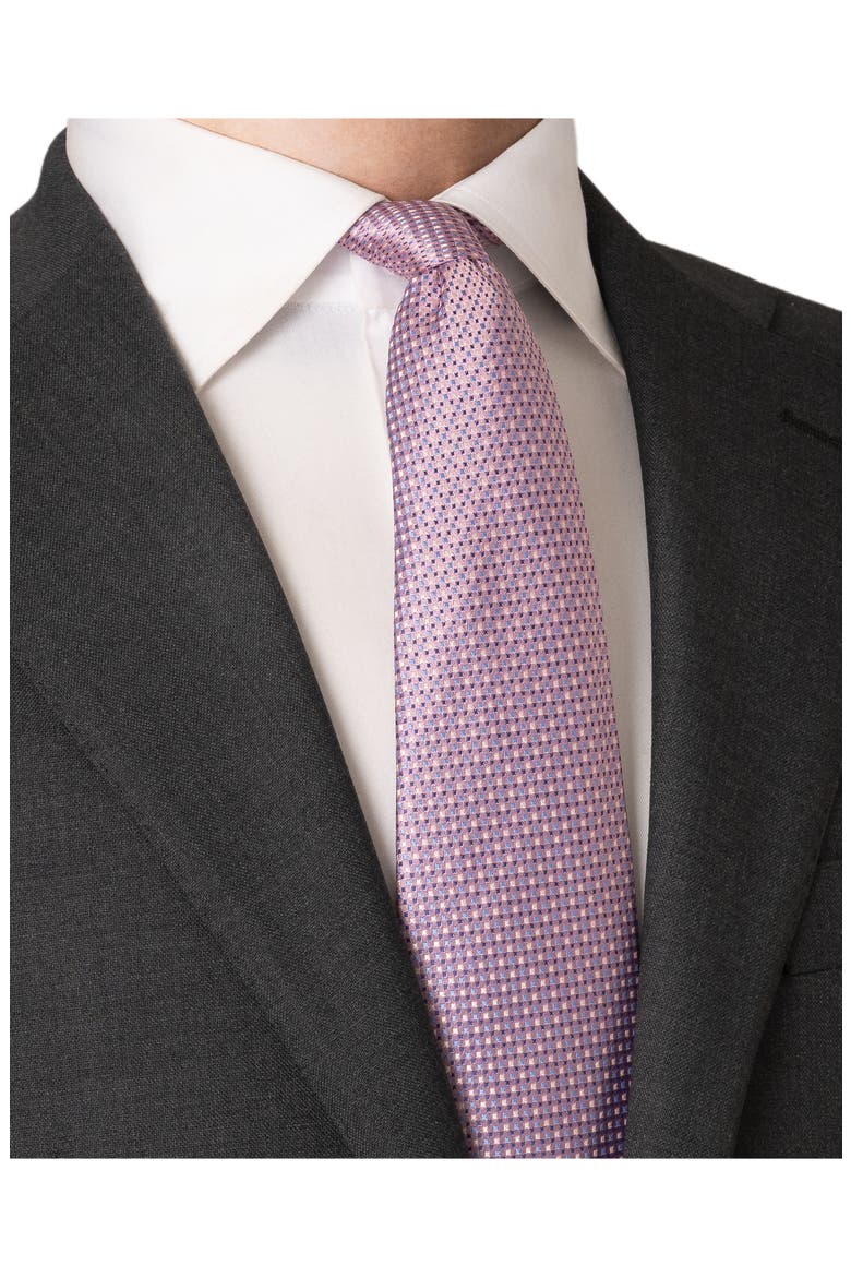 Geometric Silk Jacquard Tie, Alternate, color, MEDIUM PINK