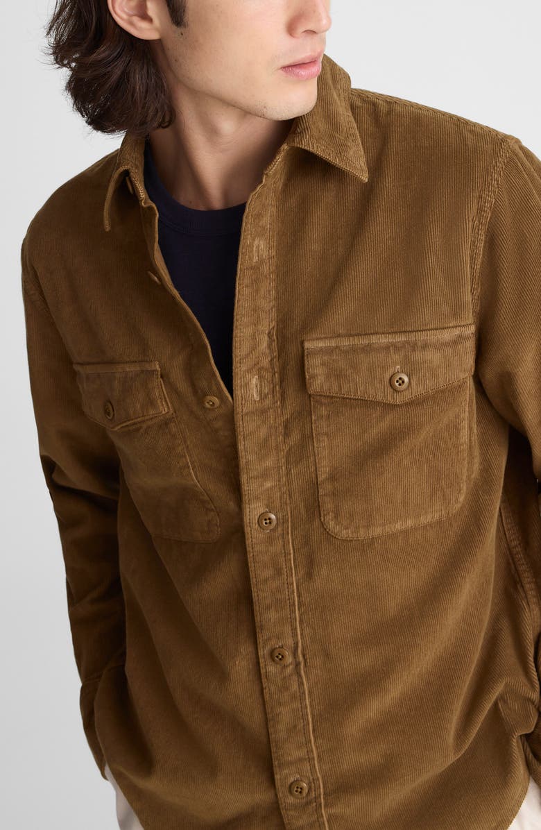 Madewell Corduroy Button-Up Work Shirt, Alternate, color, Woodland Brown