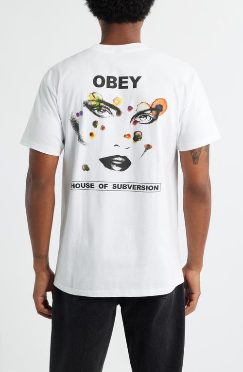 Obey Face Of Subversion Graphic T-shirt In Burgundy