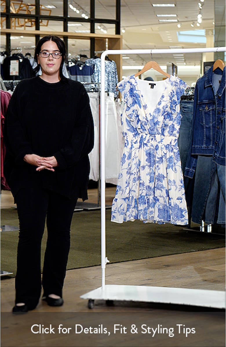 Metallic Floral Print Sleeveless Ruffle Dress, sales video thumbnail