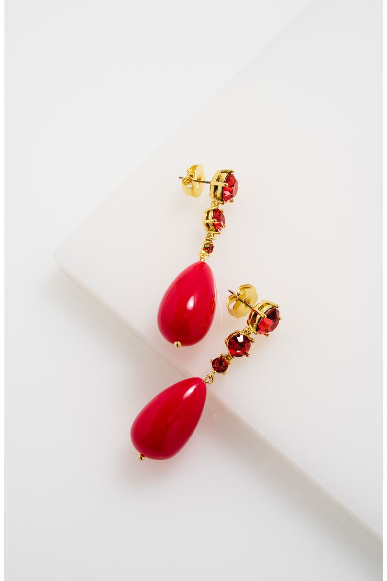 Pearsti Statement Crystal Drop Earrings, Alternate, color, GOLD TONE / RUBY / HOT PINK