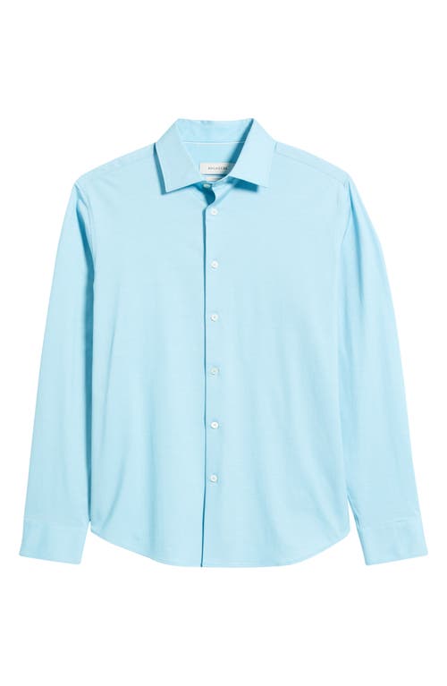 Bugatchi Jimmy Ooohcotton® Herringbone Button-up Shirt In Turquoise