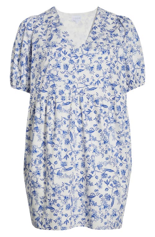 Sugarlips Kearney Floral Jerome Cotton Babydoll Dress In Blue