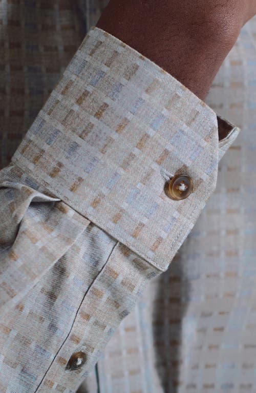 Bugatchi Axel Trim Fit Geo Print Cotton Button-up Shirt In Gray