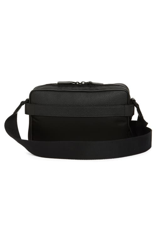 Ferragamo Twins Mixed Media Leather & Nylon Shoulder Bag In Black