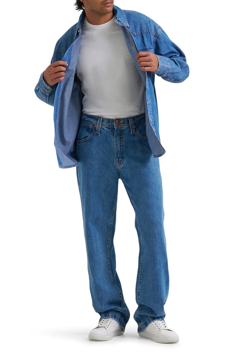 Relaxed Leg Mid Rise Jeans, Alternate, color, COWBOY FADE