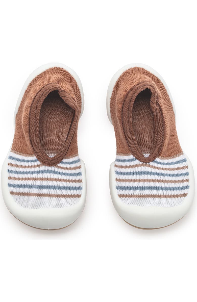 Komuello Toddler Sock Shoes Flat - Brown Stripe, Main, color, Brown Stripe