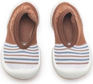 Komuello Toddler Sock Shoes Flat - Brown Stripe