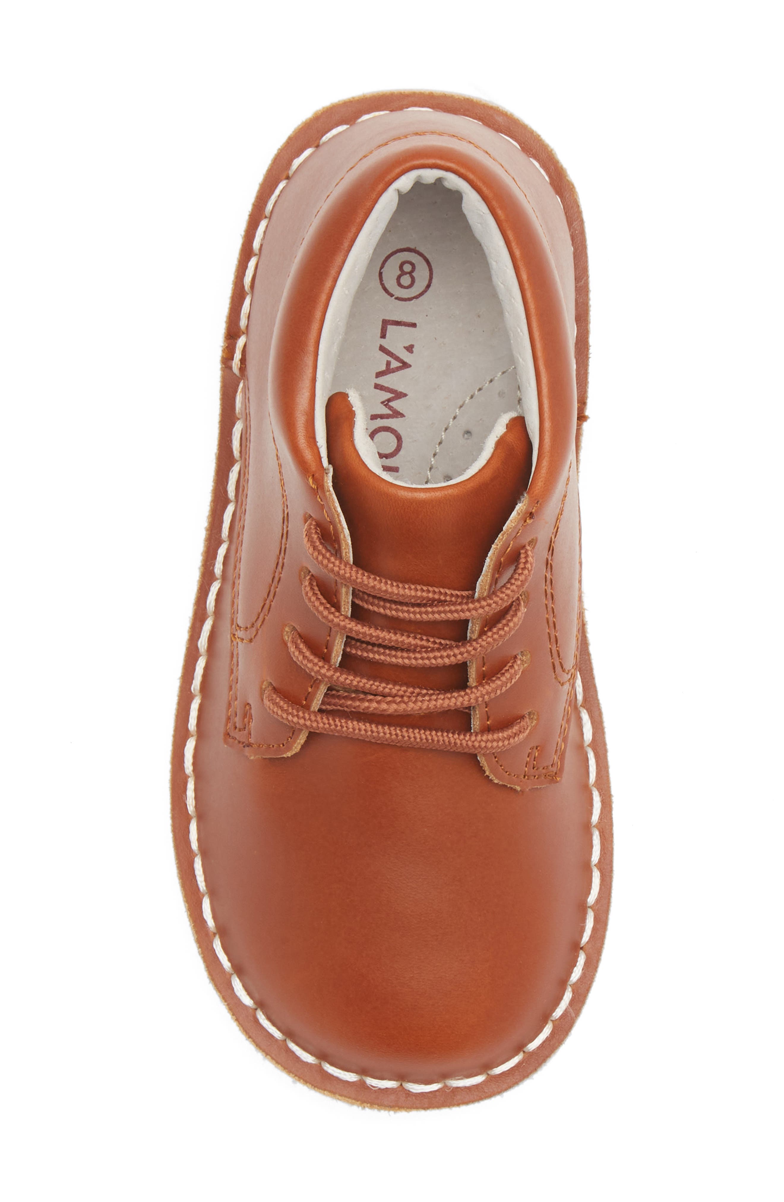 L
AMOUR Tuck Lace-Up Shoe, Alternate, color, Cognac