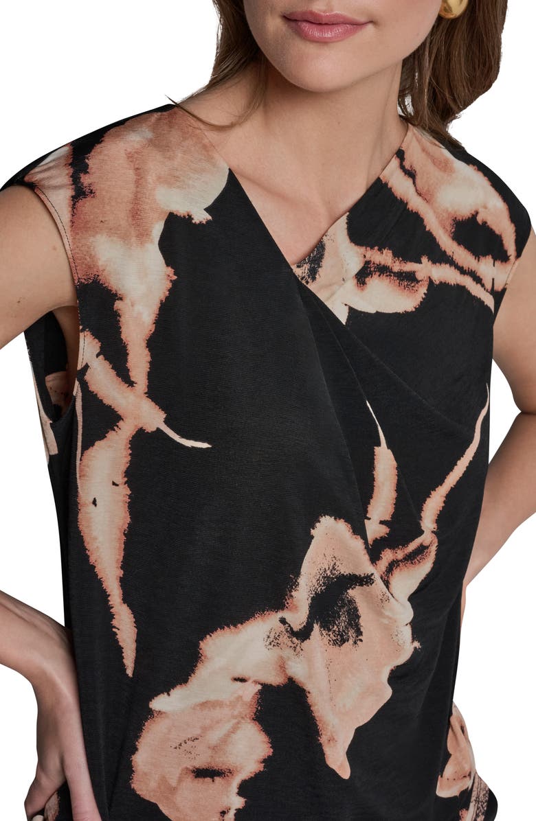 Donna Karan New York Floral Asymmetric Neck Top, Alternate, color, 
