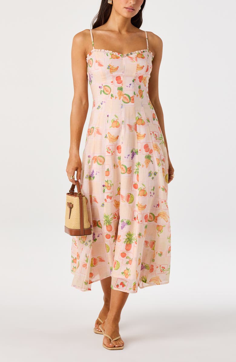 ASTR the Label Jaylynn Ruffle Seamed Dress, Alternate, color, Pink Fruit Multi