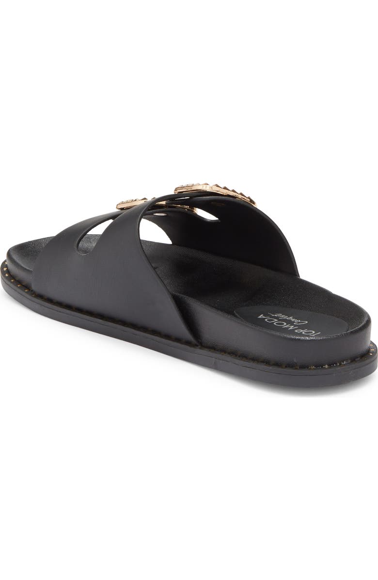 TOP MODA Sailor Double Strap Slide Sandal, Alternate, color, Black