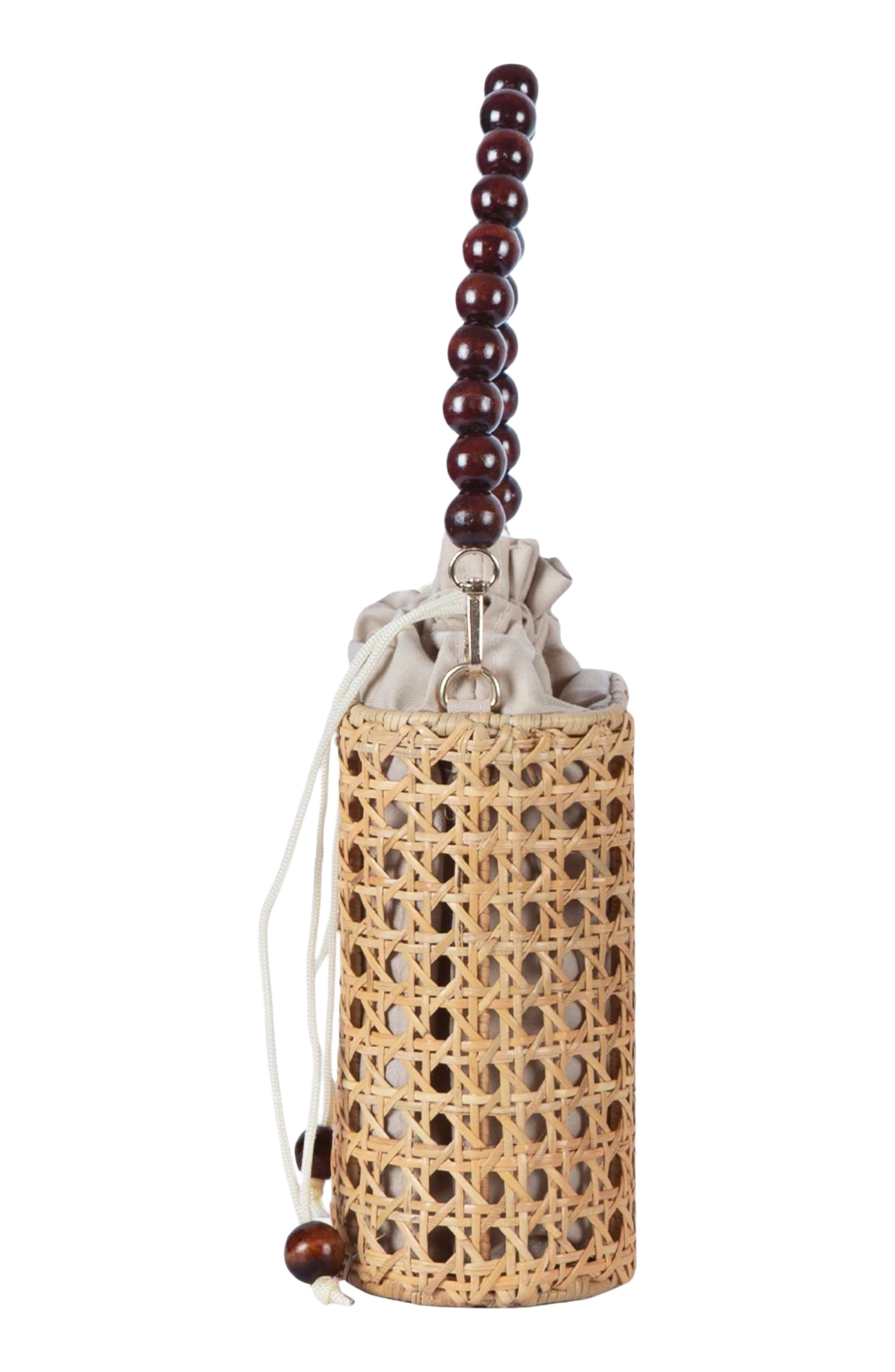 Amalfee Rattan Shoulder Bag, Alternate, color, NATURAL/ WOOD BEAD