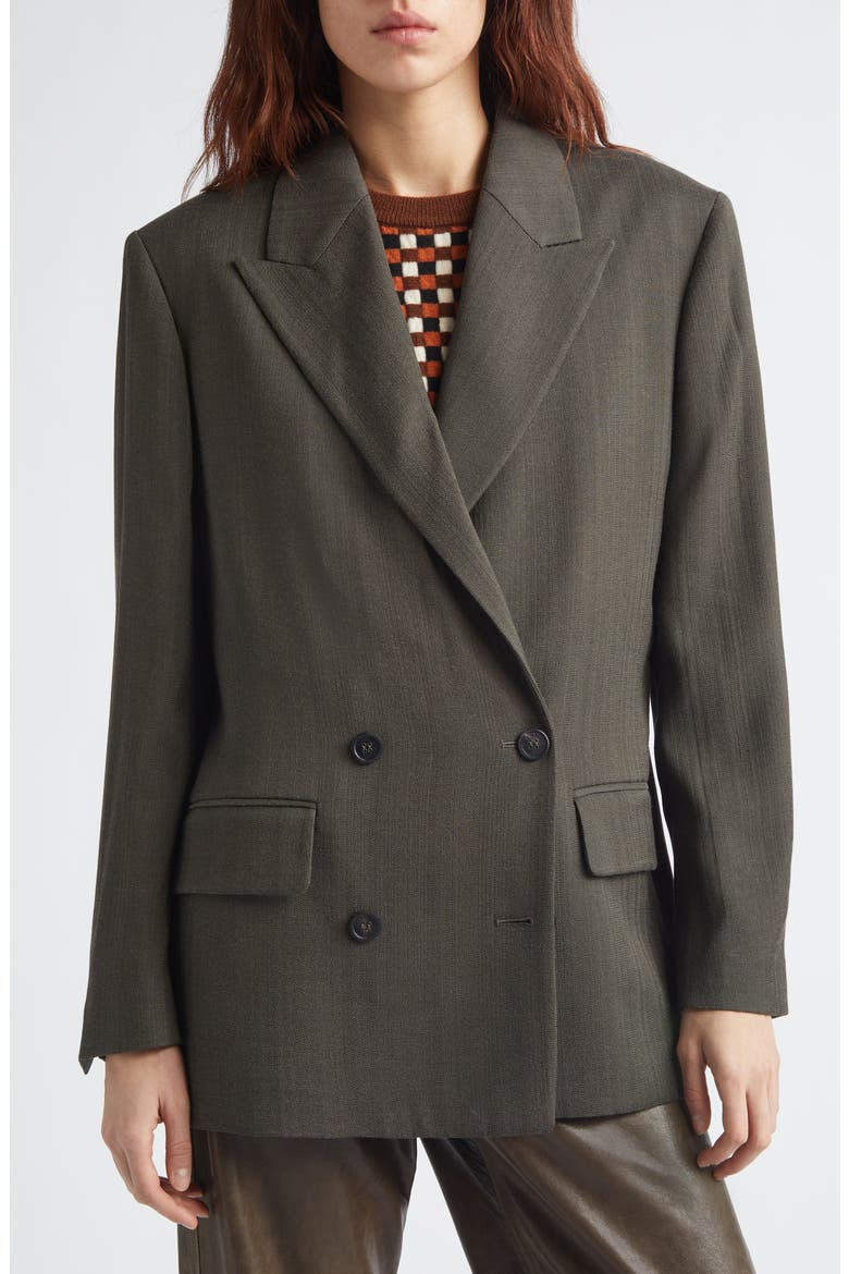 Journey Double Breasted Pinstripe Blazer, Alternate, color, DEEP TUNDRA