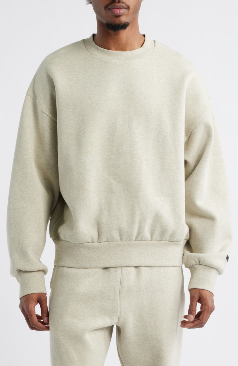 Fear of God Essentials Classic Fit Logo Graphic Sweatshirt, Alternate, color, Heather Stone