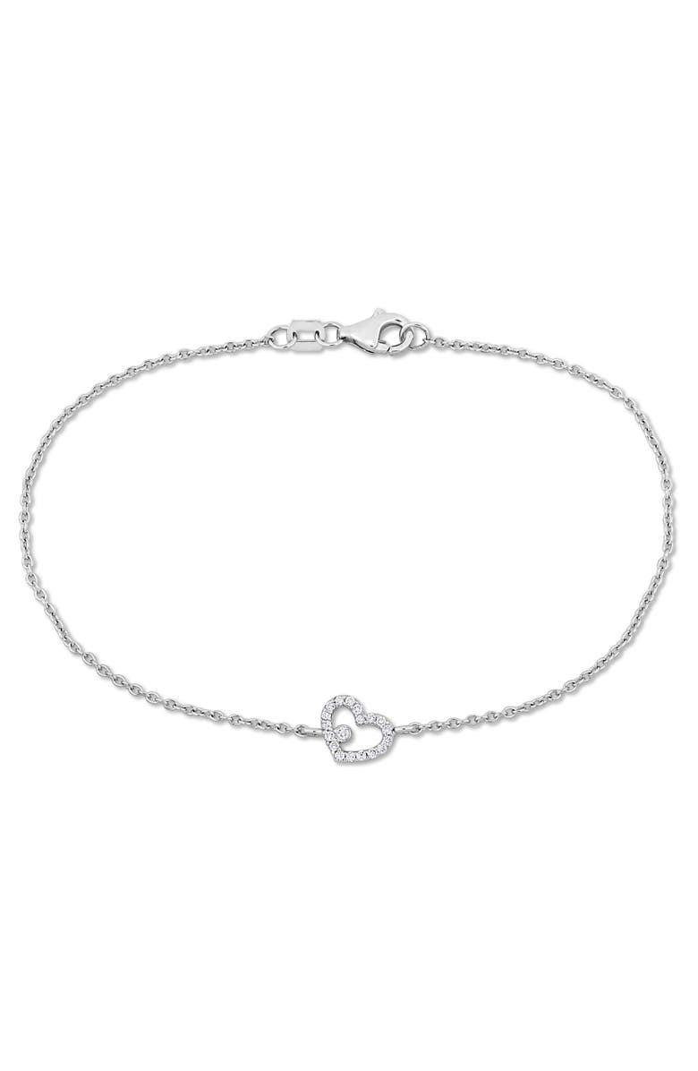 Julianna B. Diamond Heart Bracelet 14k White Gold, Main, color, 14K White Gold