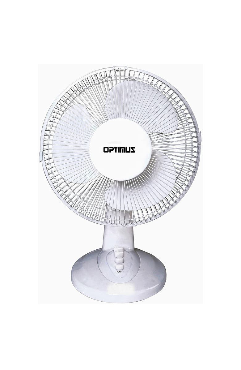 Optimus 12 Inch Oscillating Table Fan, Main, color, 