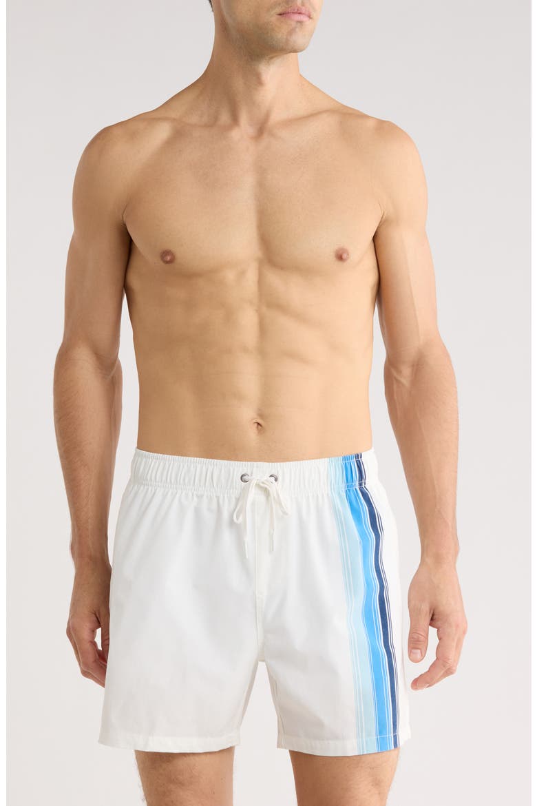 Poolside Stretch Volley Swim Trunks, Main, color, WHITE