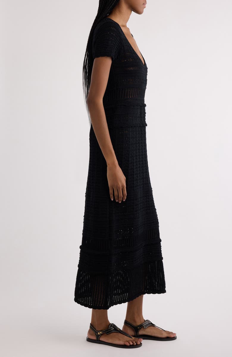 Isabel Marant Étoile Aurore Open Stitch Sweater Dress, Alternate, color, Black